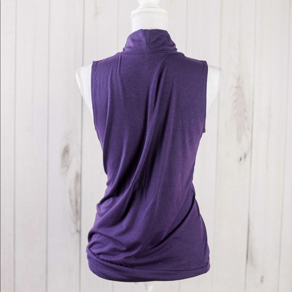 The Sawyer Top- purple mock neck sleeveless top - Picture 4 of 7
